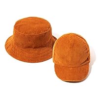 accsa Baby Boy Classic Vintage 2 Pack Bucket Hat & Baseball Cap Set Brown