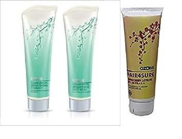 Ozone Fair4Sure Anti Tanning Sunscreen Lotion and Complexion Brightening Face Wash - Pack of 3