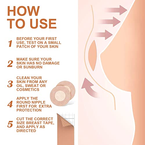 Breast Tape, Breast Lift Tape for AE Cup Large Breast, Breathable Push