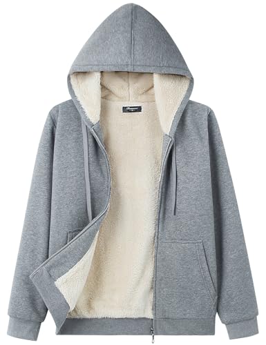 Bumeex Women's Jacket Hoodie Sherpa Fleece Lined Fall Winter Spring Warm Zip Up Outfits Sweater Clothes Clothing Sweatshirt Dark Grey Marl Small at Amazon
