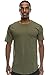 JC DISTRO Mens Hipster Hip Hop Cotton Elong Round Scallop Tshirt Military Green Medium