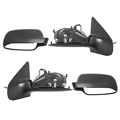 Pair Set Manual Remote Side View Mirrors with Blue Tinted Glass Replacement for Volkswagen 1J1