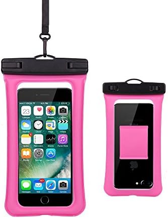CHYING Floating Waterproof Case Universal Floatable Waterproof Phone Dry Bag Pouch With For iPhone 8 Plus 7 Plus 6S Plus Samsung Galaxy S8 S7 and All Smartphones[Match Armband/Lanyard]--magenta
