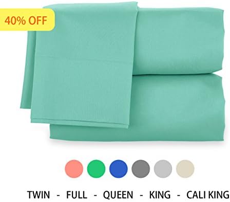H Bedding Bed Sheet Set, 3pcs Solid Color Brushed Microfiber 1800 Bedding - Wrinkle, Fade, Stain Resistant, Hypoallergenic Sheets, Pillow Case Set - Twin, Turquoise