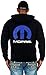 JH DESIGN GROUP Men's Mopar Logo Hoodie Full Zip Up Black Hooded Sweatshirt (Large, AP22-black)
