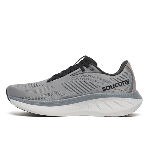 Saucony Men's Ride 18 Sneaker, Cinder/Black, 7