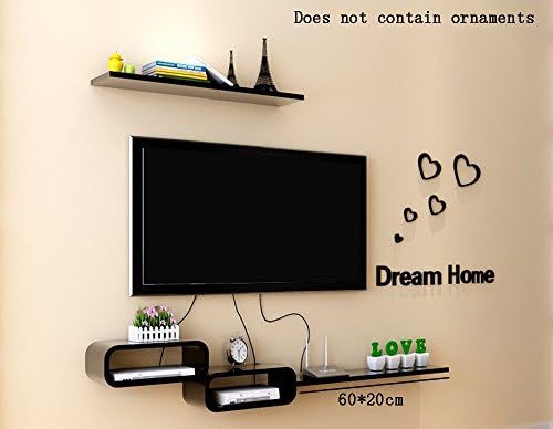 Flashing- Simple Modern Wood-based Panels Set-top Box/Wall Shelf/Plant Stand, Wall Hanging TV Backdrop Living Room Decoration Rack (Color : #4)