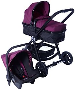 RedKite Push Me Fusion Pushchair Travel System With Convertible Seat/Carrycot & Car Seat - Plum