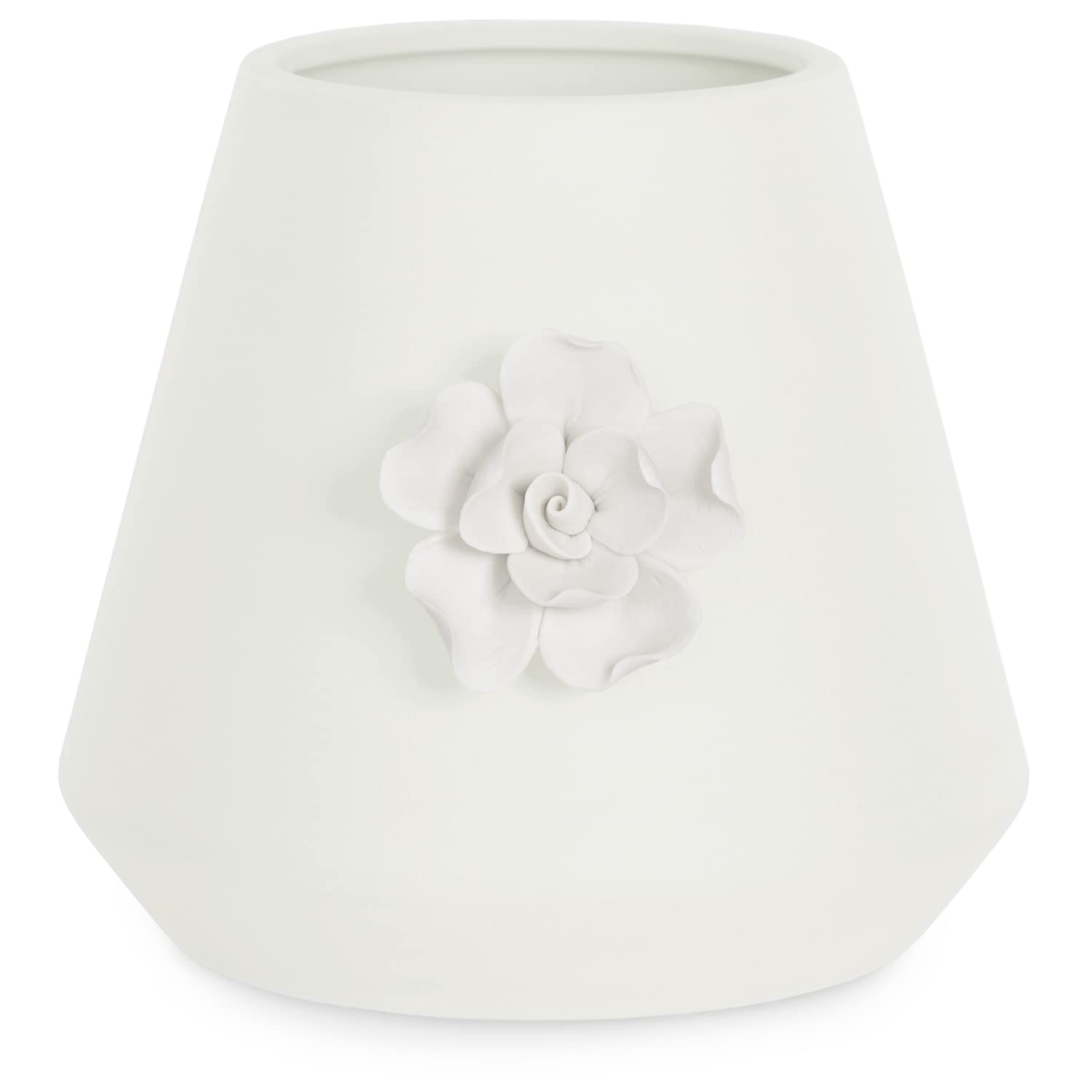 AmeliaHome Lusitano Ceramic Flower Pot Flower Pattern Cream