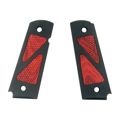 Hogue 45180 Colt & 1911 Government Grips, Hybrid Aluminum Matte black anodized Coco Bolo Insert