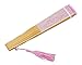 meifan Womens Multi Color Handmade Cotton Lace Folding Hand Fan (Pink)