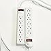 Digital Energy 2-Pack 6 Outlet Power Strip 450J Surge Protector with 3 Foot Extension Cord (White)