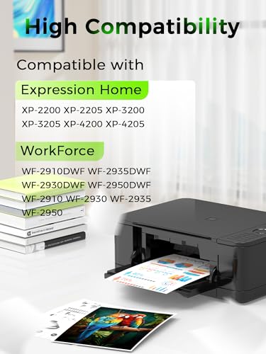 Jettruemedia XP2200 Ink Cartridges Compatible with Expression Home XP-2205 XP-2200 XP-3200 XP-3205 XP-4205 XP-4200 WF-2910DWF WF-2935DWF WF-2930DWF WF-2950DWF WF-2910 WF-2930 WF-2933 5WF-2950