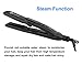 Stalion Steam Hair Straightener Tourmaline Ceramic Flat Iron Professional Performance Styler for all Hair Types (Black 1” Plates)