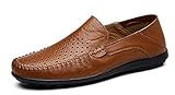 Louechy Men's Liberva Leather Slip-On Loafer Lightweight Driving Shoes Casual Loafers Shoes