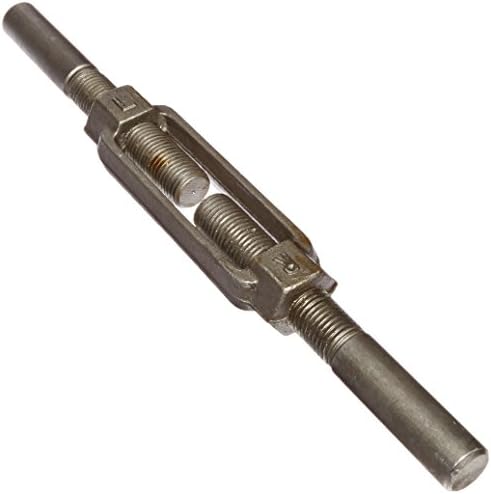 Indusco 93900596 Self-Colored Drop Forged Galvanized Steel Stub End Turnbuckle, 15200 lbs Working Load Limit, 1-1/4" Threaded Diameter x 6" Take-Up, 20" Length