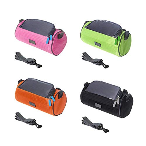 AROYEL Bicycle Handlebar Bag, Front Top Frame Tube Touchscreen Cell Phone Carry Bag, Waterproof Pannier Bag with Removable Shoulder Strap for Road Bikes, Mountain Bikes & Motorcycles (Pink)