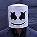 DJ Mask, Music Festival Helmets, Full Head Masks Halloween Party Props Costume Masks White (LED Light up)