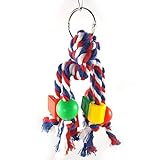 Lorchwise Colorful Parrot Toy - Cotton Rope Bite Toy - Keeps Bird Happy