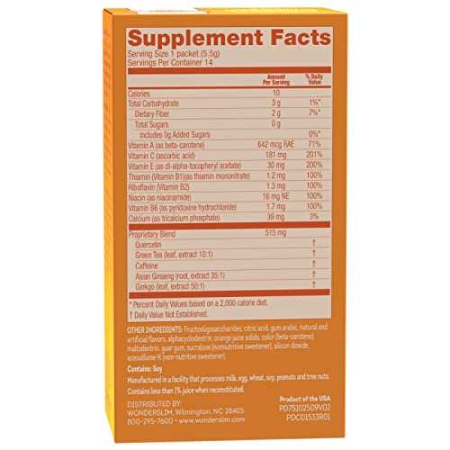 WonderSlim FAST BOOST Energy Drink Mix, Orange With Green Tea