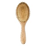 ELFINA Portable Paddle Brush, 100% Natural Bamboo Detangling Hair Brush for Scalp Massage, 2 Sizes Available---L