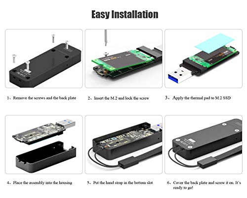USB 3.1 SATA Behuizing voor 2230/2242 NGFF M.2 SSD, ElecGear NG-2242A (SATA + USB A-stekker) Mini Externe Aluminium… - Image 8