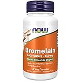 NOW Supplements, Bromelain (Natural Proteolytic Enzyme) 2,400 GDU/g - 500 mg, Natural Proteolytic Enzyme*, 60 Veg Capsules