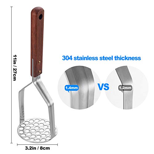 Tmflexe UPGRADED Potato Masher Stainless Steel Heavy Duty Strong Anti