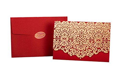 50pcs Elegant Laser Cut Wedding Invitations Cards with Envelopes and Stickers (Party invite)