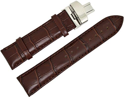 MODEBESO(TM) Dark Brown Color 18mm Croco Genuine Calf Leather Wristwatch Watch Band For Men WB-010