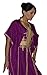 Moroccan Caftan Hand Made Breathable Cotton with Gold Hand Embroidery Long Purple