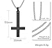 Dreamstone Stainless Steel Upside Down Cross Necklace for Men,Inverted Pendant with Chain,Black,24