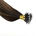 Sunny Hair 18inch Nano Bead Hair Extensions Human Hair Dark Brown Balayage Nano Hair Extensions Human Hair Invisible Nano Tip Hair Extension for Wedding 50g