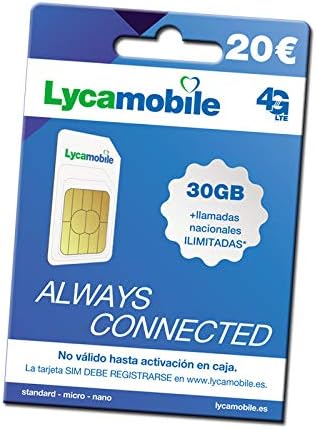 Tarjeta SIM prepago Lycamobile: Amazon.es: Electrónica