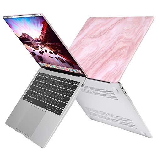 MOSISO MacBook Air 13 Inch Case 2018 Release A1932 with Retina Display, Plastic Pattern Hard Case Shell & Keyboard Cover & Screen Protector Only Compatible Newest MacBook Air 13, White Pink Marble - Thumbnail 3