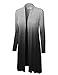 WSK1079 Womens Ombre Open Front Long Cardigan XXL Black