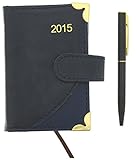 2015 Weekly Planner by Paper Craft 3 x 4 Inch - Blue Leather