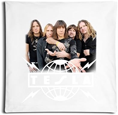 FunHomeDecor Cotton Solid Throw Pillow Covers Tesla Band Simplicity 18 X 18-Inches (One Cover) Kitchen