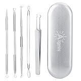 Blackhead Remover Pimple Extractor Curved Blackhead Tweezers 5-in-1 by Aignis