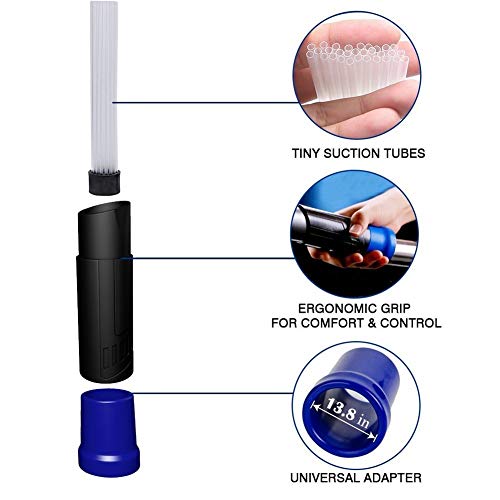 PetOde Universal Dusty Brush Vacuum Attachment Dust Cleaning Sweeper Vacuum Duster Attachment with Universal Adapter Flexible Tiny Tubes Dust Daddy for Keyboards/Drawers/Cars/Corners/Vents/Furnitures
