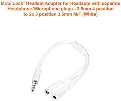 Headset adapter for headsets with separate headphone / microphone plugs - 3.5mm 4 position to 2x 3 position 3.5mm M/F (White)