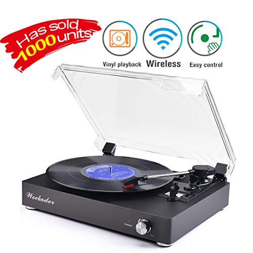 Turntable Vinyl Record Player Support Wireless Record Player Built in Stereo Speakers Turntable Vinyl Records 3 Speed Turntable Player Support Vinyl-to-MP3
