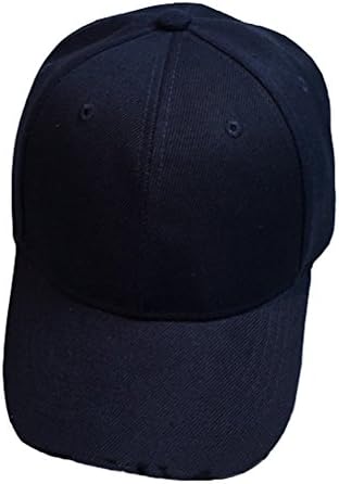 Baseball Cap Blank Solid Color Velcro Closure Adjustable Plain Hat (All Color) (Navy)