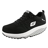 Skechers Women's Shape Ups 2.0 Fashion Sneaker, Black/White, 8 M US