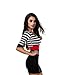 hihihi Womens Sexy Slim Bodycon Bandage Package Hip Stripe Cocktail Mini Dress (M) Black