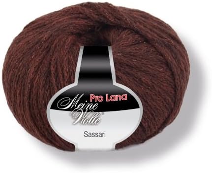 50 G "Sassari" - Colour: By Working with A Lurex Thread 28-Reddish - A Pleasant Soft Yarn for Accessories.