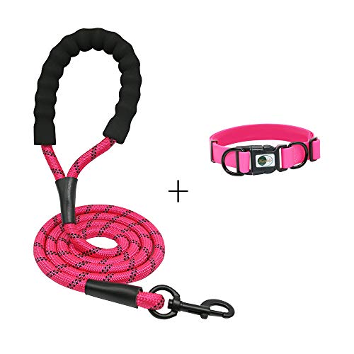 NIMBLE Dog Leash and Collar Set 5FT Strong Reflective Dog Leash and Waterproof Collar for Medium Large Dogs - Thumbnail 7