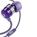 GOgroove AudiOHM HF Earbud Headphones with Mic, Deep Bass, & Comfortable Ear Gels (Purple) in-Ear Earphones Featuring Noise Isolating Design, Durable Alloy Driver Housing, Ergonomic Angled Fit