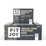 FitJoy Protein Bars, Gluten Free, Grain Free, High Protein Snacks - Low Sugar, Low Carb, 20g Protein Bar - Cookie Dough Brownie, 12 Pack of 2.11 oz. Bars (Packaging May Vary)