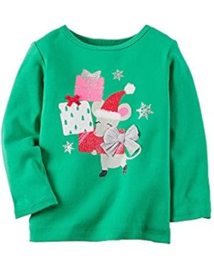 Baby Girls Green L/S Present Tee (9 Months)